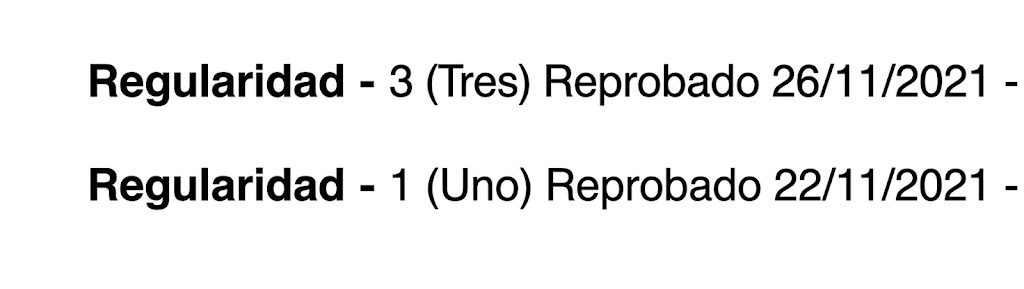 Notas de 2021: 3 y 1, reprobado